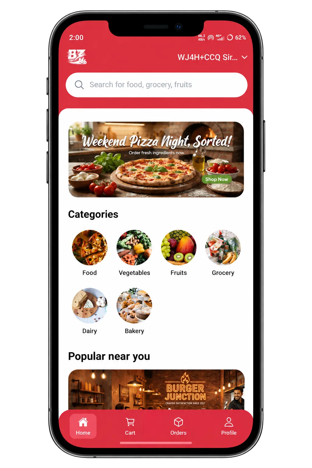 Bitezor Food Delivery App Interface Preview