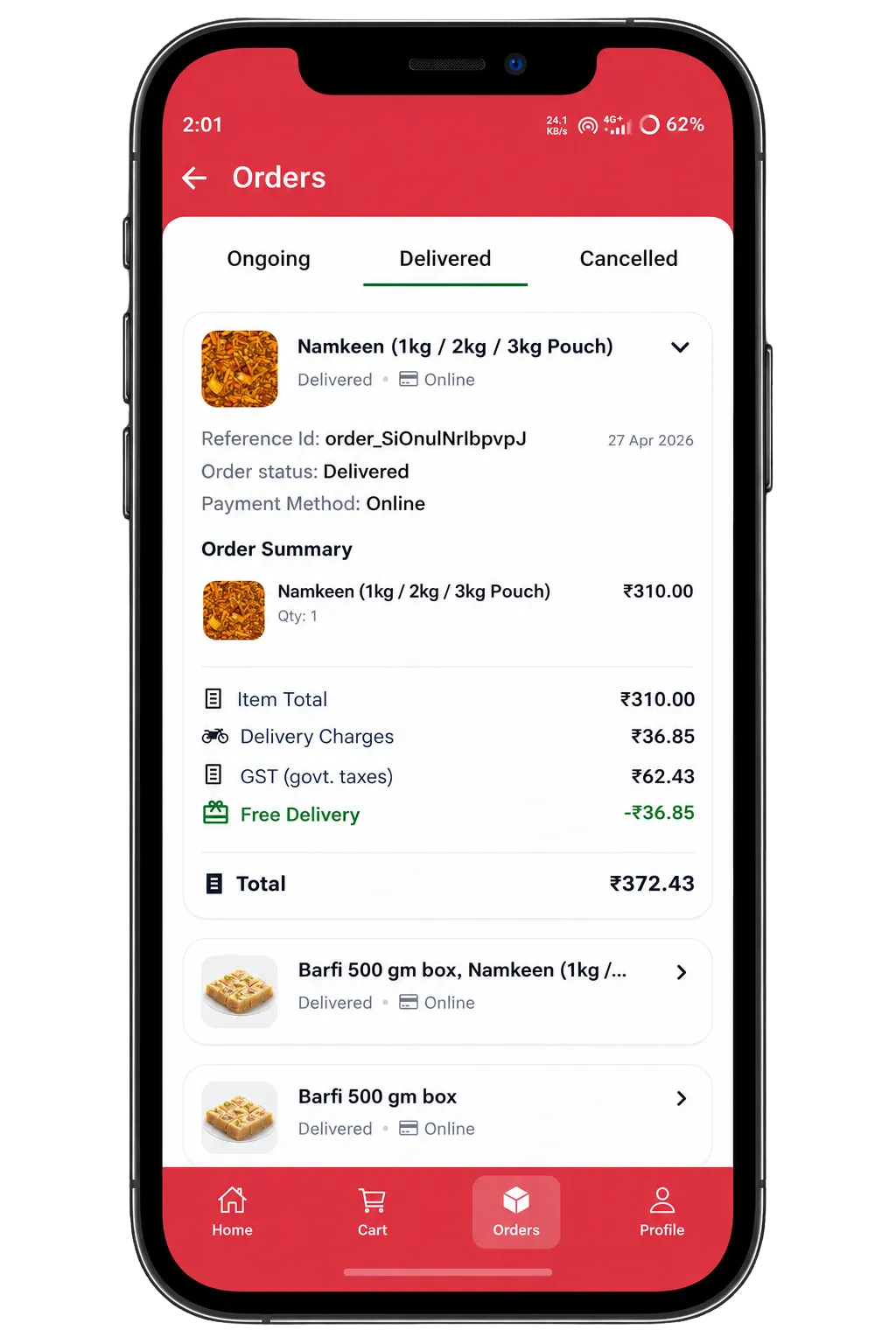 Bitezor Food Delivery App - Profile & Addresses